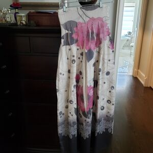 Lapis Strapless dress, one size, pink gray